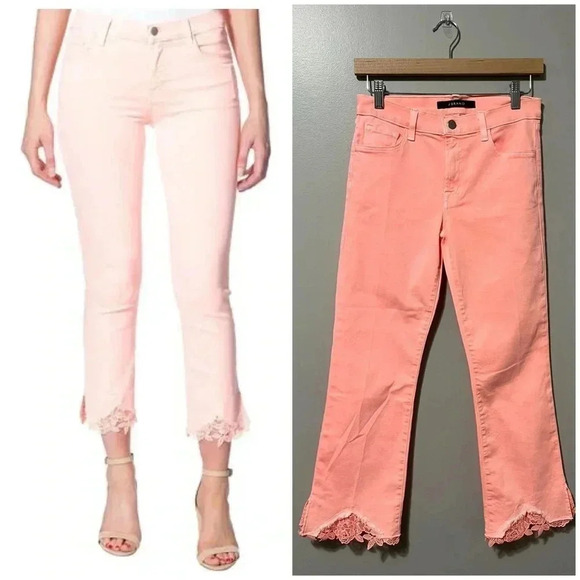 HOST PICK J Brand Selena Crop Lace Hem Jeans - Picture 3 of 13